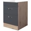 Küchenunterschrank Shadow B: 60 cm Grau ohne Arbeitsplatte - Dunkelgrau/Eiche San Remo, MODERN, Holzwerkstoff (60/82/57cm)