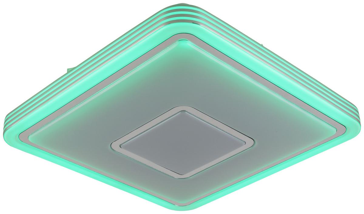 LED-Deckenleuchte Nadina - Chromfarben/Weiß, Design, Kunststoff/Metall (38/38/7cm) - Luca Bessoni