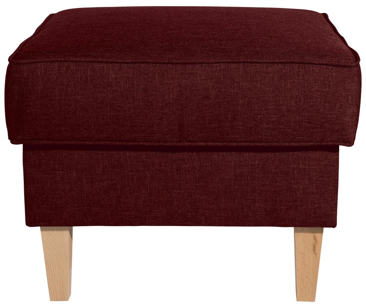 Hocker Lorris - Buchefarben/Dunkelrot, Design, Textil (53/45/53cm) - Max Winzer