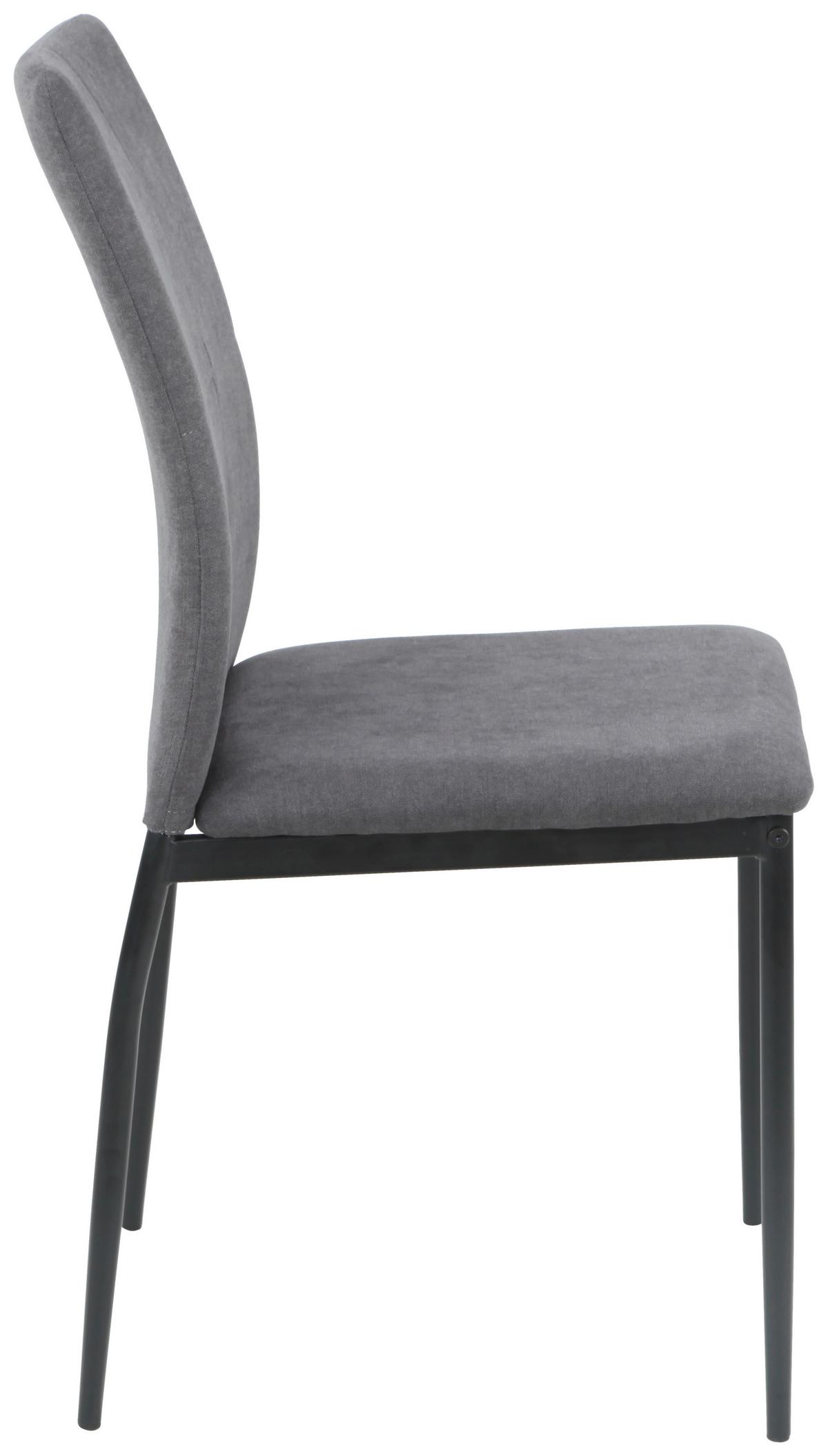 Vierfußstuhl Gitti Webstoff Anthrazit B: 40 Cm - Anthrazit/Schwarz, MODERN, Textil/Metall (40/92/42cm)