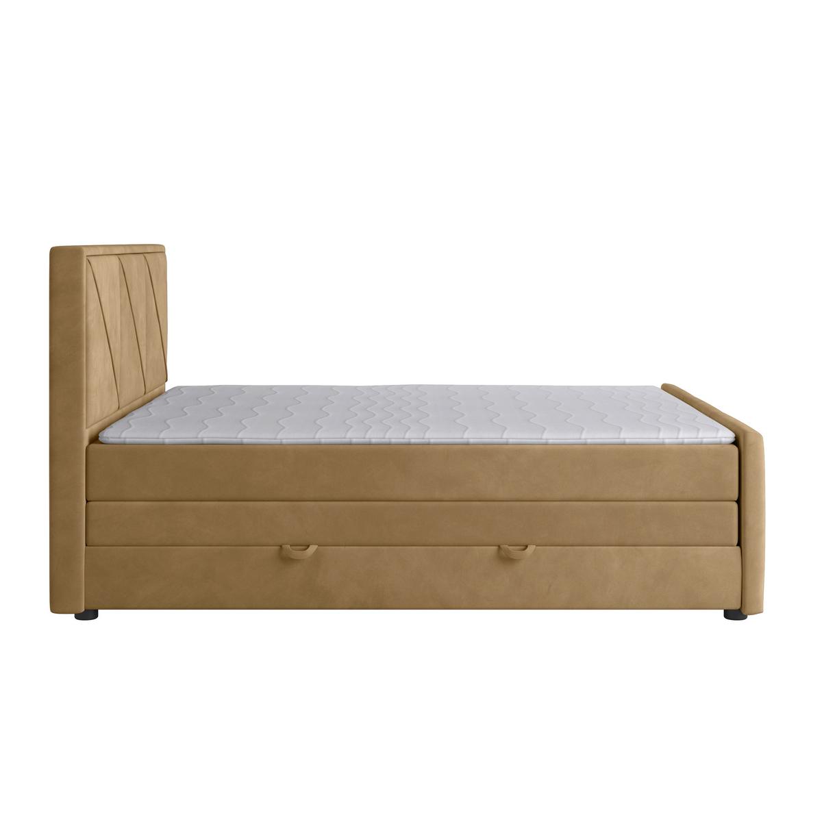 Boxspringbett mit Topper & Bettkasten 180x200 cm Bologna - Beige, MODERN, Holz/Kunststoff (180/200cm) - MID.YOU