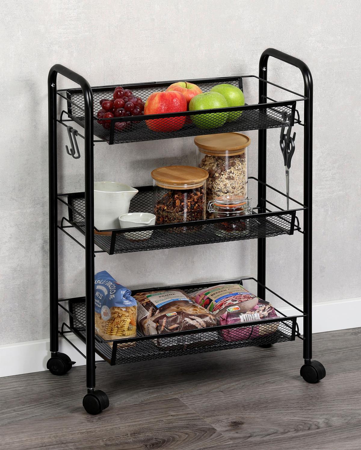 ALLZWECKWAGEN Metall schwarz B: 26cm - Basics, Metall (26/63.5/44cm) - Kesper