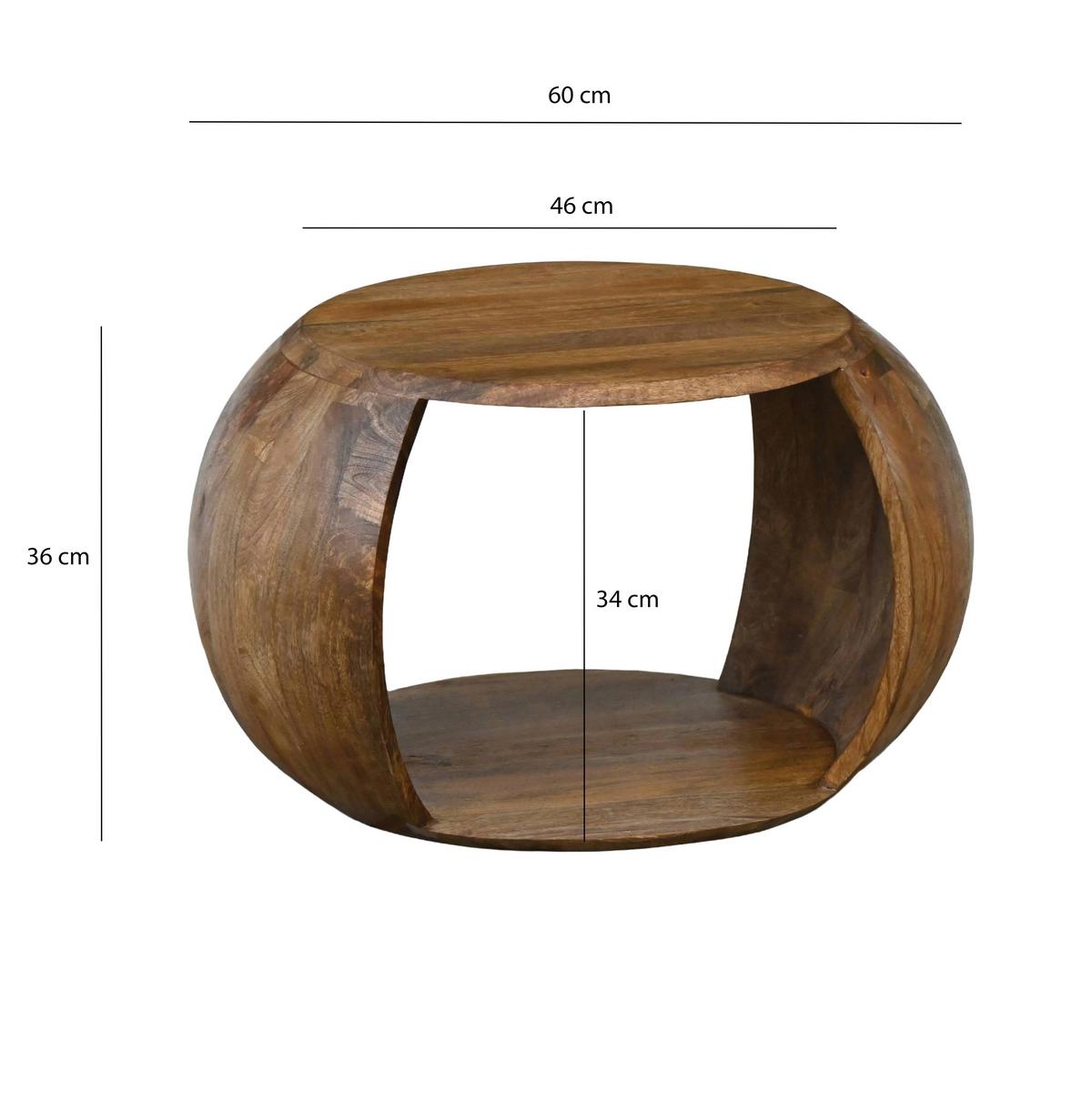 COUCHTISCH Braun B: 60cm - Braun, Design, Holz (60/46/36cm) - MID.YOU