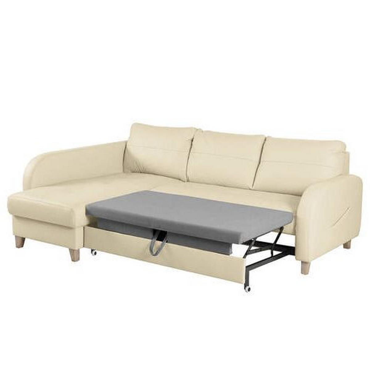 Ecksofa Compact Beige B: 168x227 Cm - Beige/Buchefarben, Design, Leder/Textil (168/227cm) - Livetastic