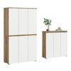 Garderobenschrank Scarpa Eiche Dekor, Weiß B: 175 Cm - Eichefarben/Schwarz, Design, Holzwerkstoff (235/175/37cm) - Livetastic