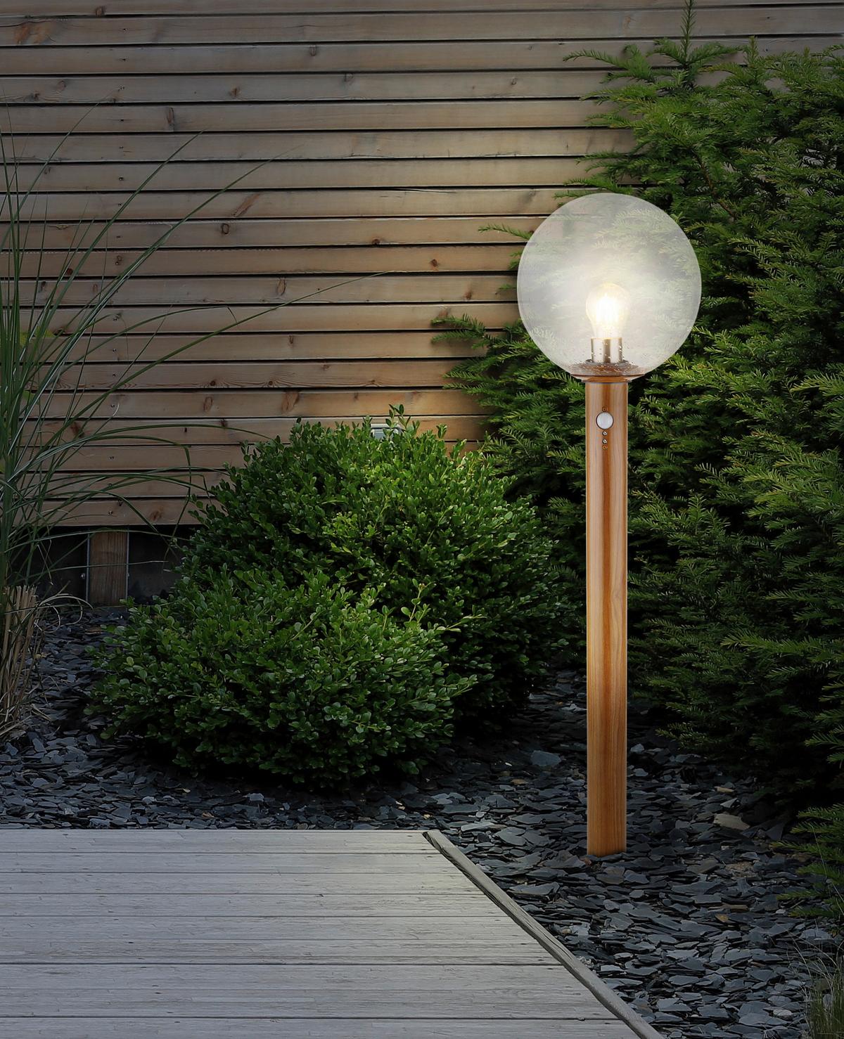 Außenleuchte Ossy 15 Watt Glas - Klar/Naturfarben, Basics, Glas/Metall (25/100cm) - Globo