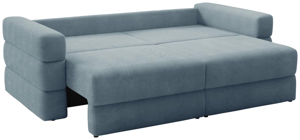 Schlafsofa Terazzo Blau B: 254cm - Blau/Schwarz, Design, Textil (254/93/167cm) - Livetastic