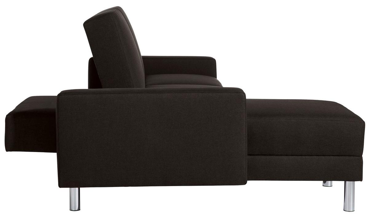 Ecksofa mit Schlaffunktion Just Fashion Dunkelbraun - Chromfarben/Dunkelbraun, KONVENTIONELL, Textil (152/230cm) - Max Winzer