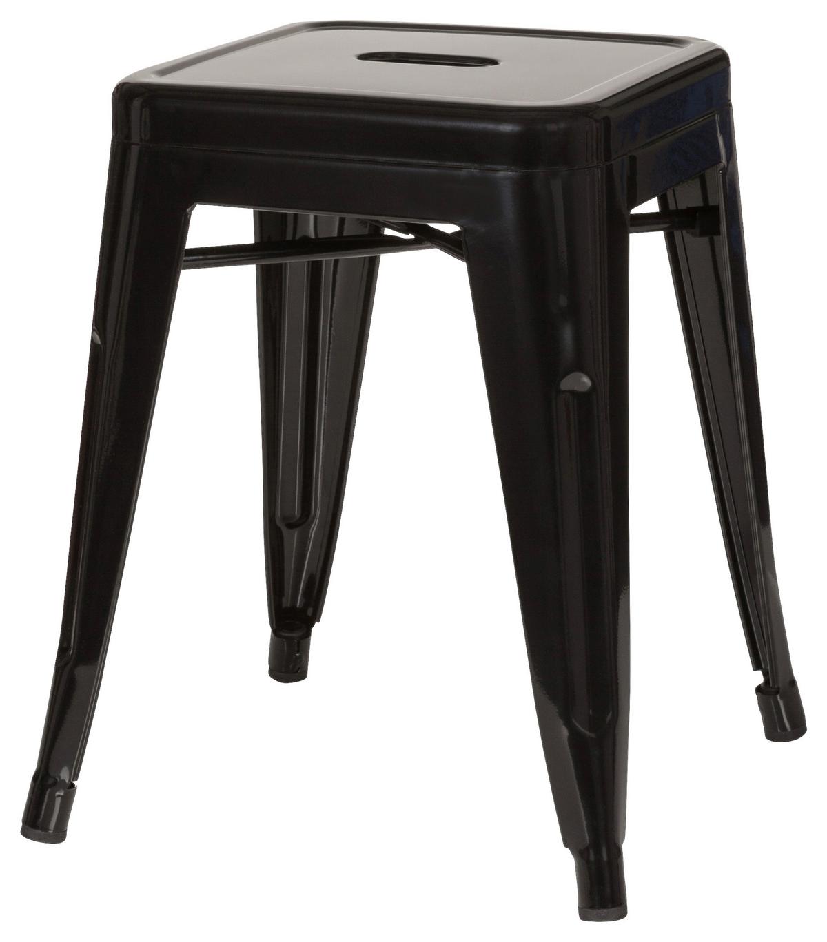 Hocker Vantaggio Stahl Schwarz H: 46 Cm Stapelbar - Schwarz, Basics, Metall (39/46/39cm) - MID.YOU