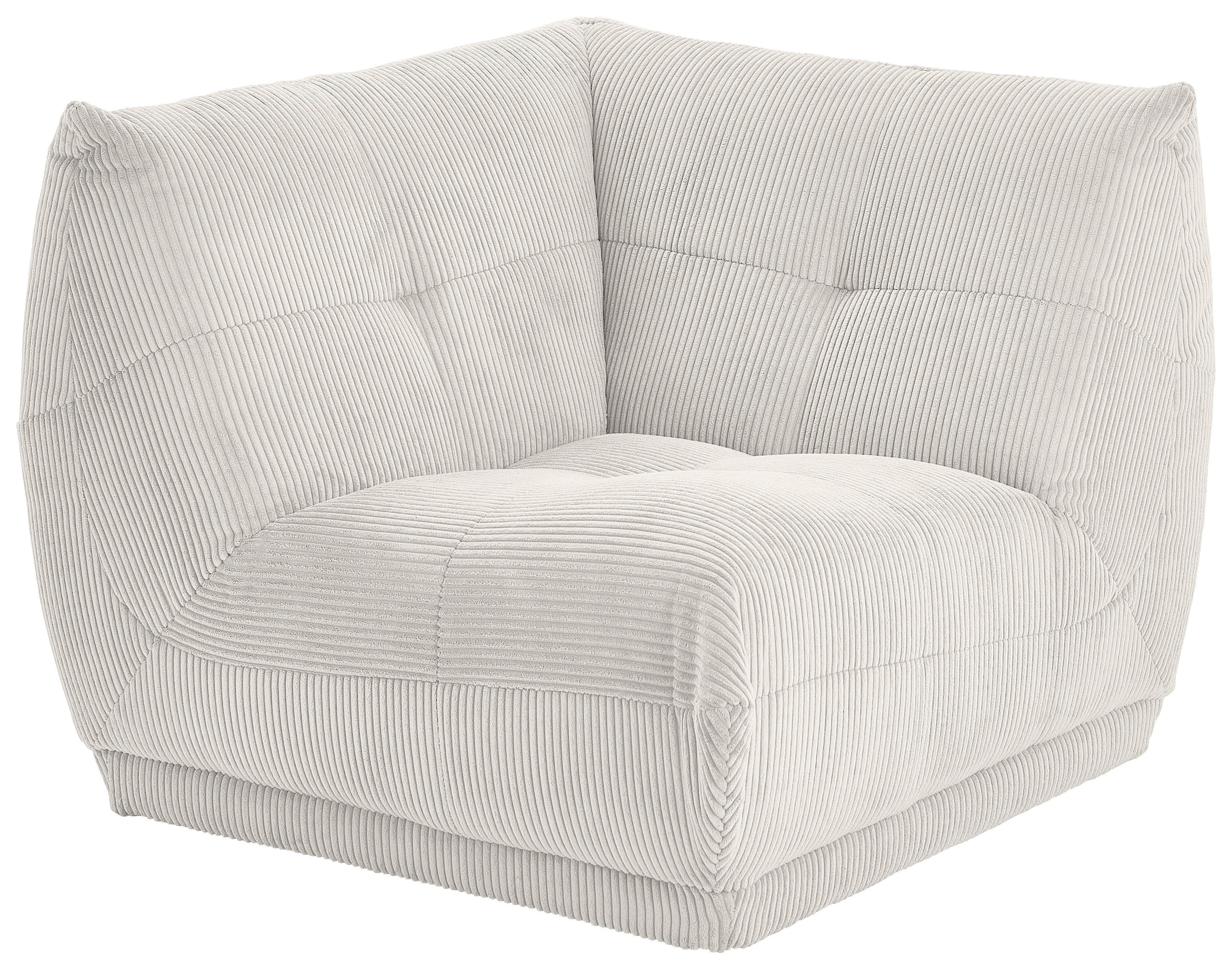 Modul Sofa Giselle Ecke Cord Weiß - Weiß, Trend, Textil (105/80/105cm) - Livetastic