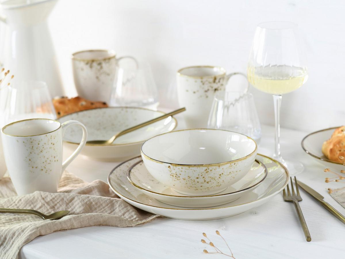 Kombiservice 20-Teilig. Steinzeug, creme - Creme, Basics, Keramik - Creatable
