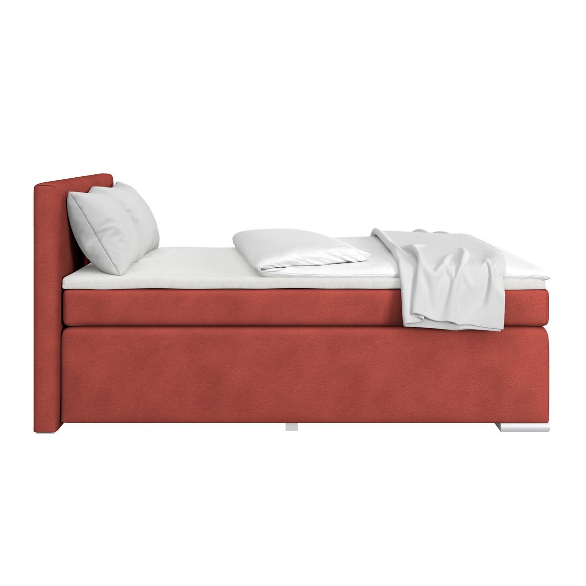 Boxspringbett Mira 1 - Dunkelrot, Basics, Holz/Kunststoff (120/200cm)