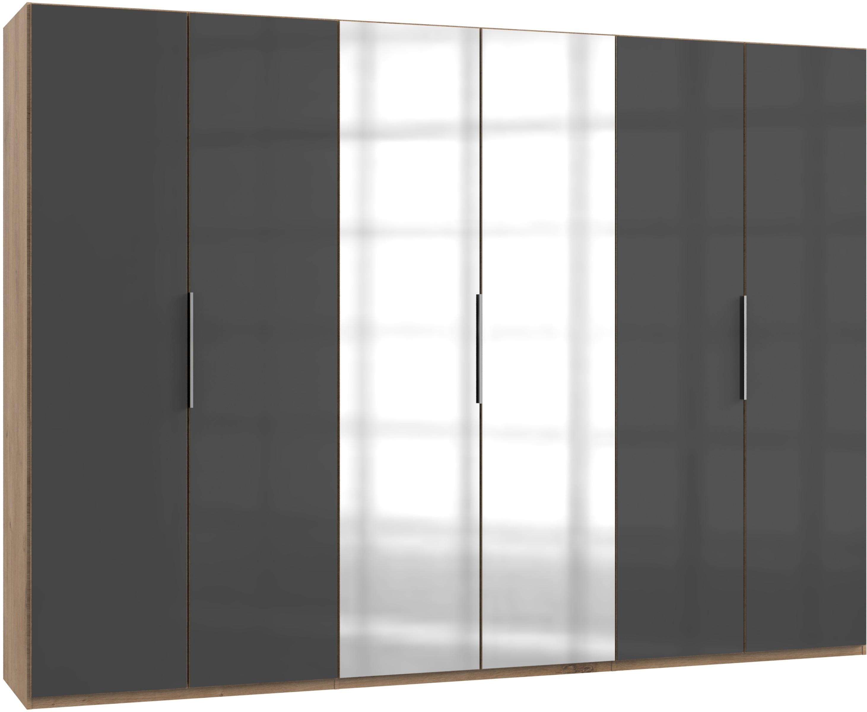 Drehtürenschrank 300cm Level, Grau/eiche Dekor - Eichefarben/Grau, MODERN, Glas/Holzwerkstoff (300/216/58cm) - MID.YOU