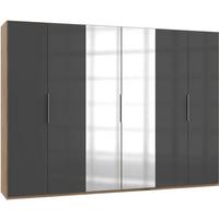 Drehtürenschrank 300cm Level, Grau/eiche Dekor - Eichefarben/Grau, MODERN, Glas/Holzwerkstoff (300/216/58cm) - MID.YOU