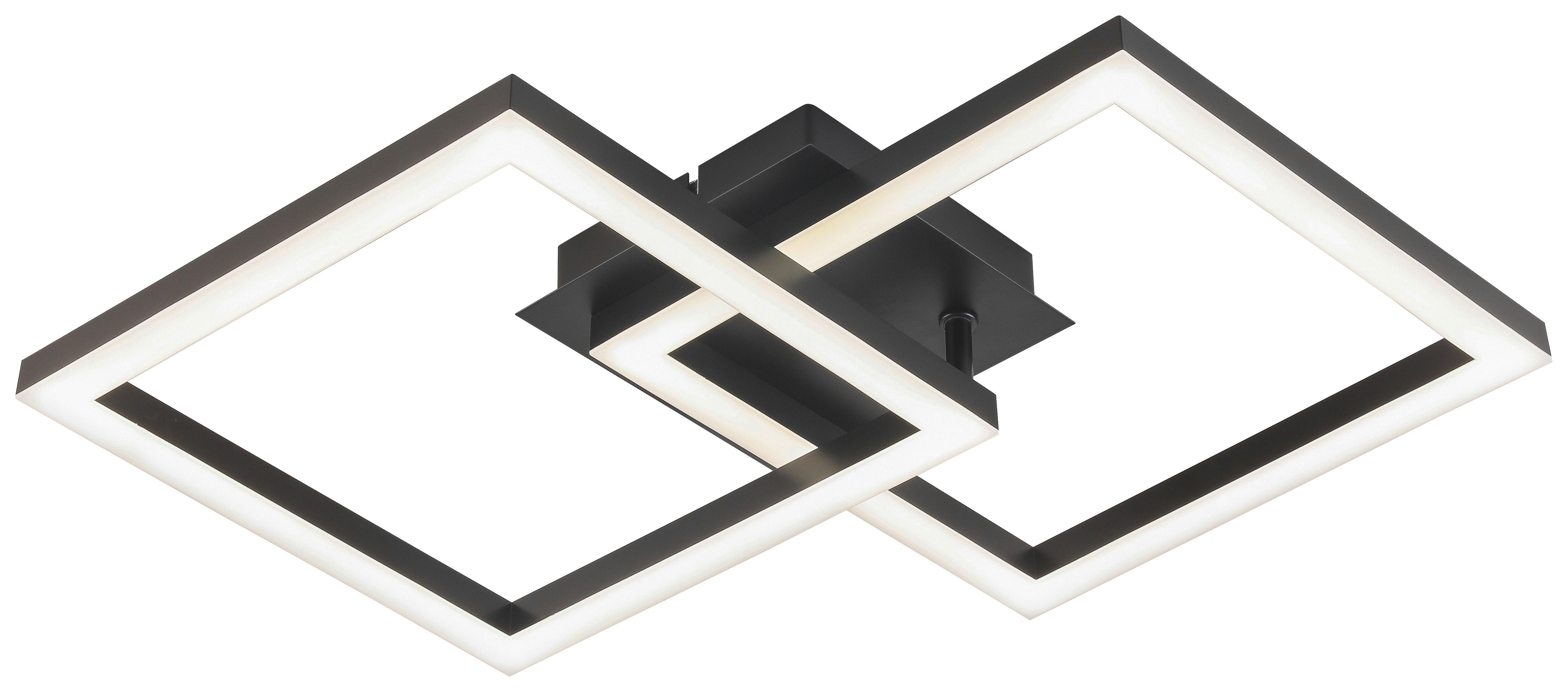 LED-Deckenleuchte Laura L: 53 cm - Schwarz, MODERN, Kunststoff (53/33/7,4cm) - Luca Bessoni