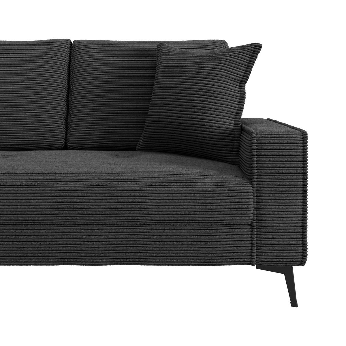 Eckbank Zero Schwarz 173x286 cm - Schwarz, Trend, Textil (173/286cm)