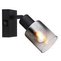 Strahler Timo 1-flammig Verstellbar Ø 7 Cm - Schwarz, MODERN, Glas/Metall (7/16cm) - Luca Bessoni