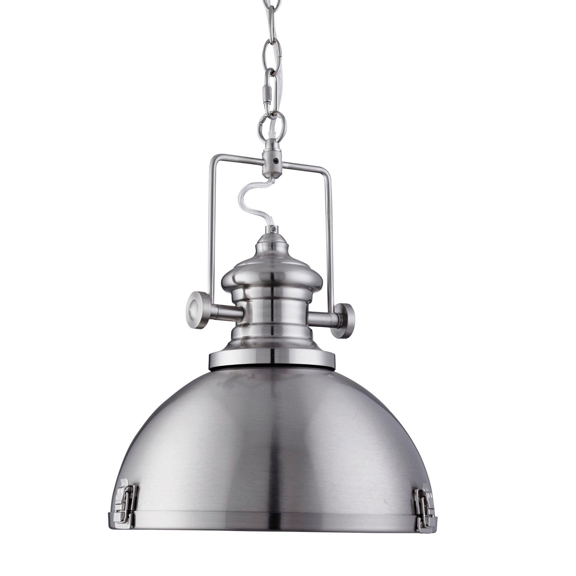 Pendelleuchte Louisiana H: 150 cm, 1-Flammig höhenverstellbar - Silberfarben, Design, Kunststoff/Metall (31/150cm)