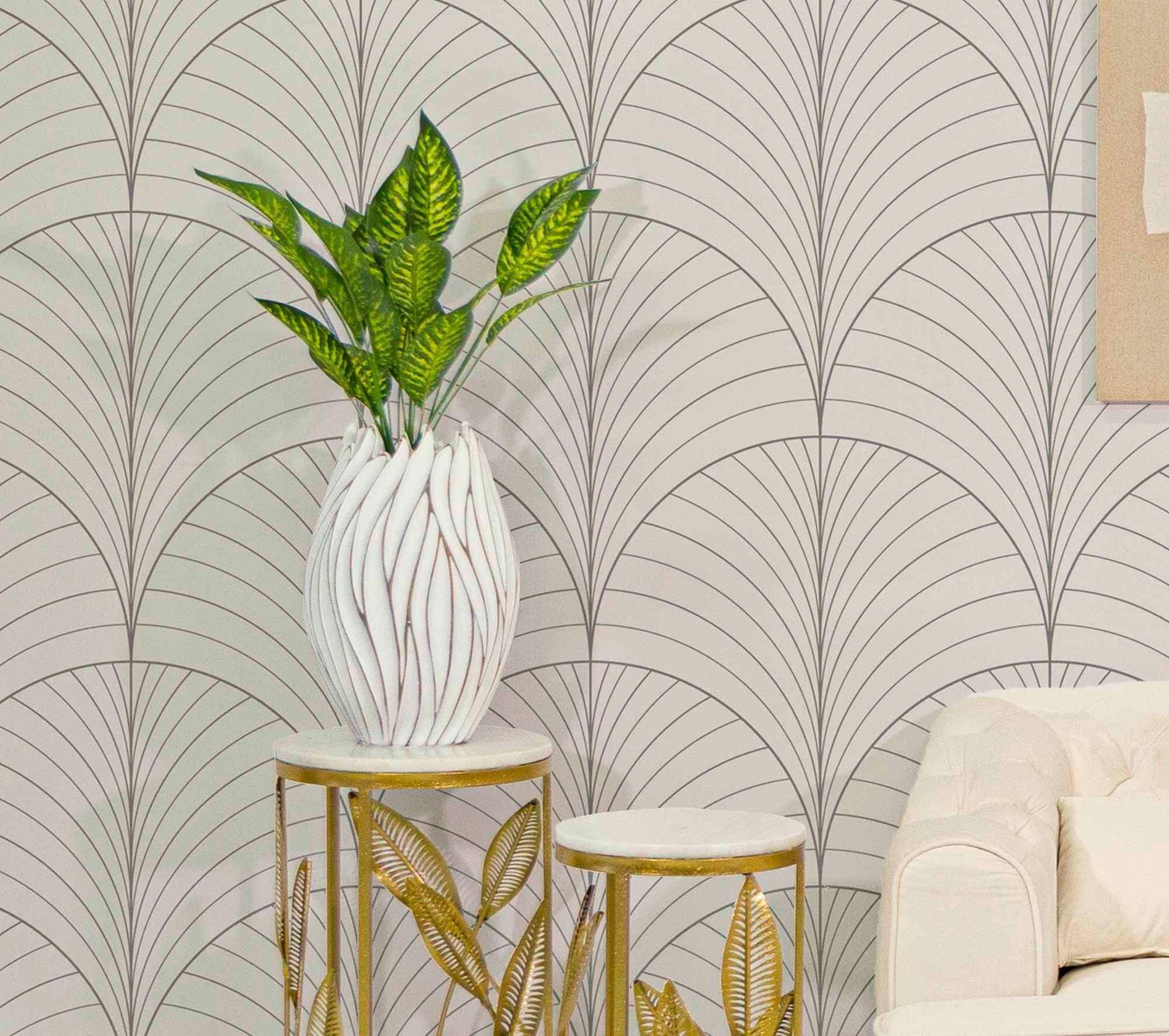 Vase Polyresin Honduras Weiß B: 27 cm - Weiß, Basics, Kunststoff (27/41.5/27  cm)