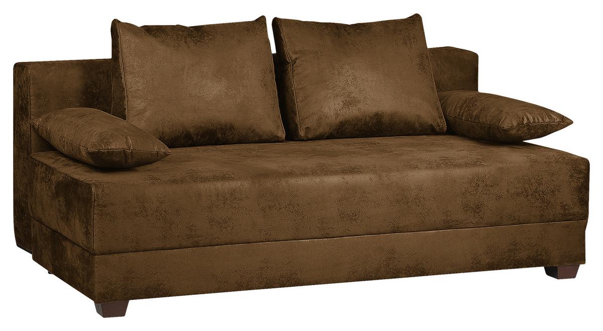 Schlafsofa Dingo, Braun B: 202 cm - Dunkelbraun/Braun, Design, Textil (202/85/110cm) - MID.YOU