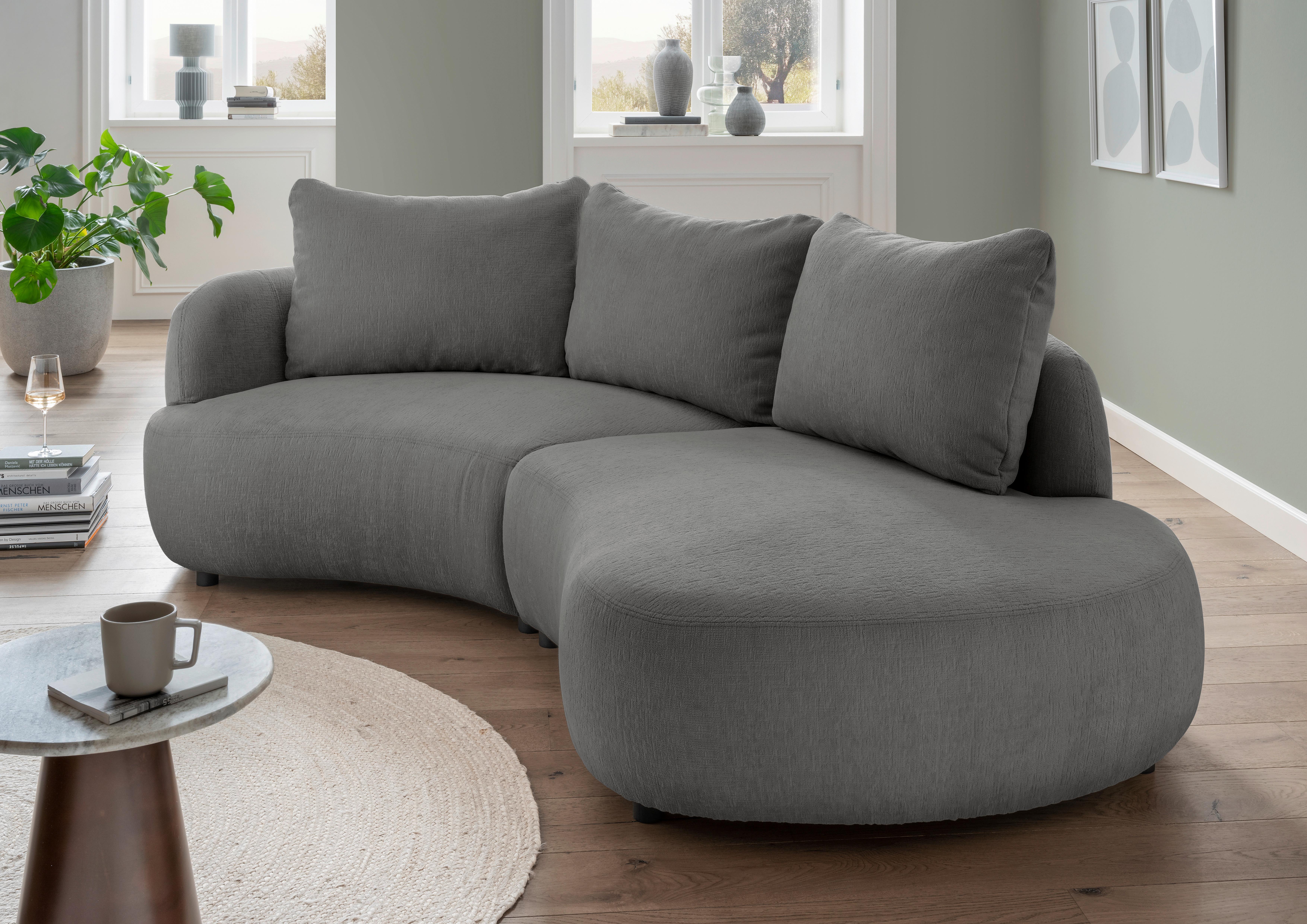 Ecksofa Doppo, Graubraun S: 139x250 cm - Graubraun/Schwarz, MODERN, Textil (139/250cm) - Livetastic