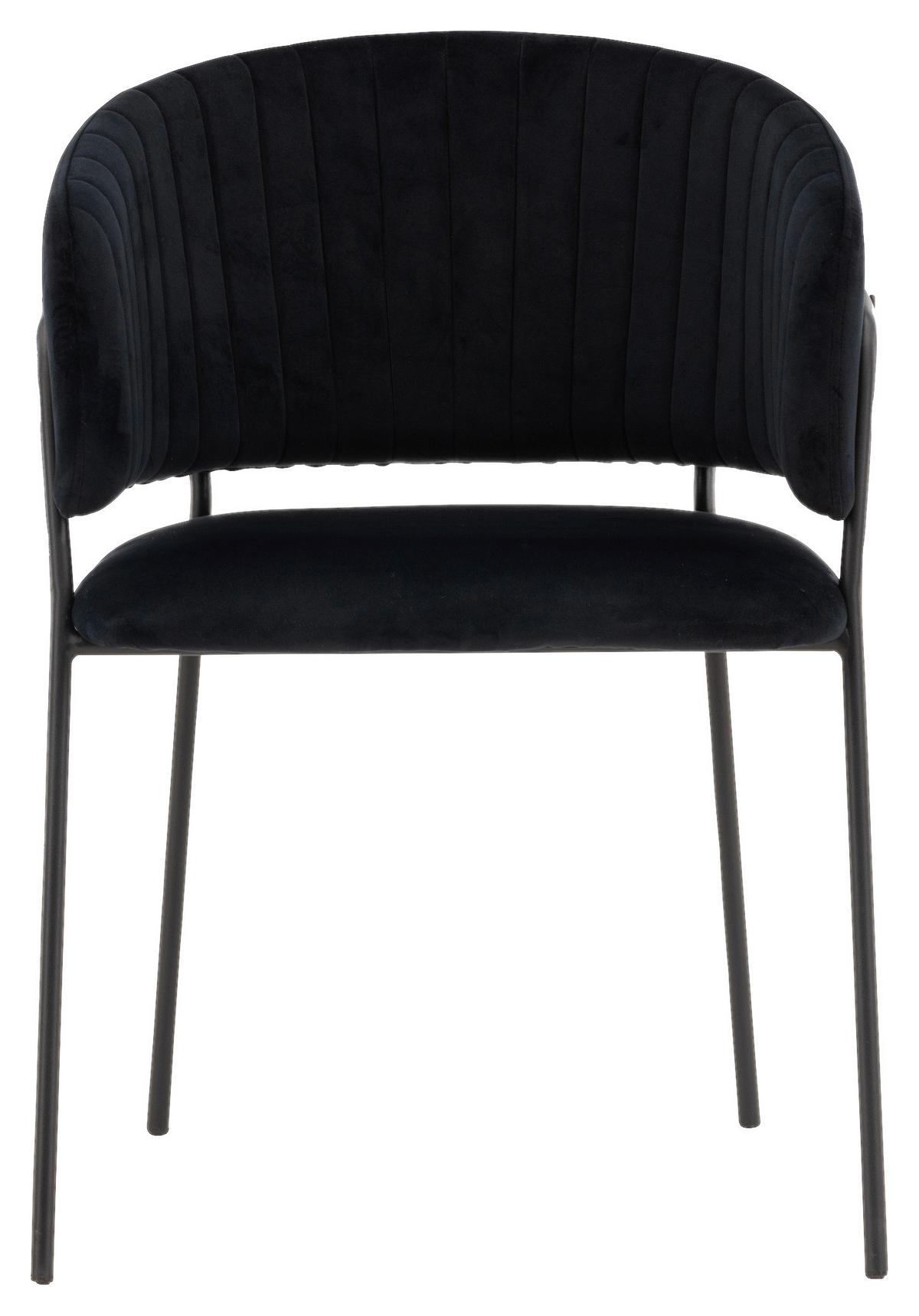 Stuhl-set Selma Schwarz B: 54 Cm - Schwarz, Design, Textil/Metall (54/82/58cm) - Livetastic