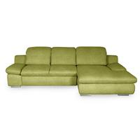 Ecksofa Isona Grün Chenille - Chromfarben/Grün, Design, Textil (286/165cm) - Livetastic