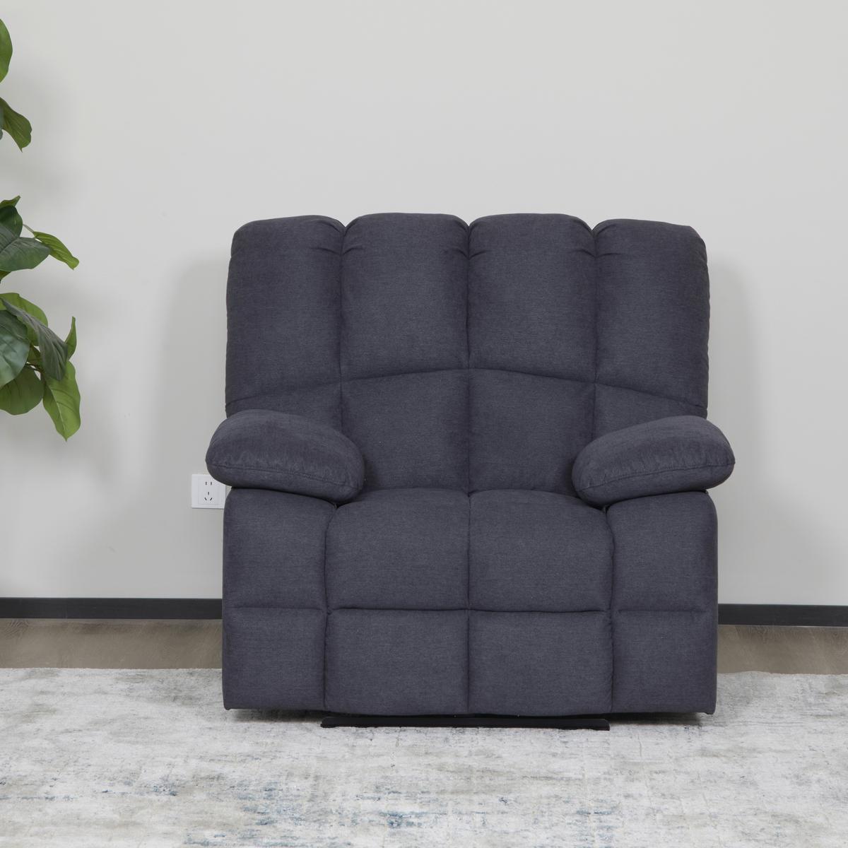 Relaxačné kreslo BOLTON, sivá, el.relaxačná funkcia - sivá, Basics, kov/drevo (108/103,5/96,5cm)