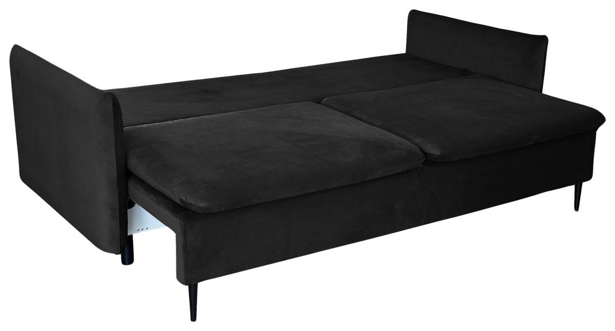 Schlafsofa Mit Bettkasten Orlando Schwarz B: 220 Cm - Schwarz, Design, Textil (220/96/102cm) - MID.YOU