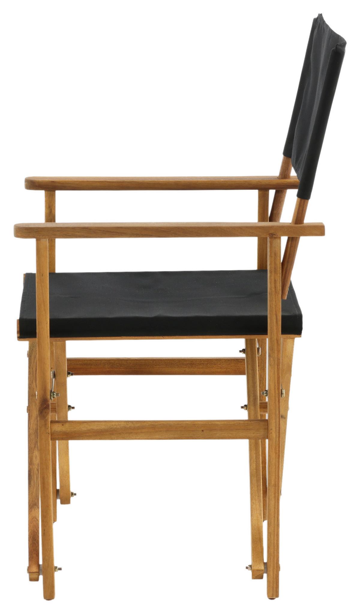 Klappstuhl Marion - Schwarz/Akaziefarben, KONVENTIONELL, Holz/Textil (53/90/55cm) - Gardenson