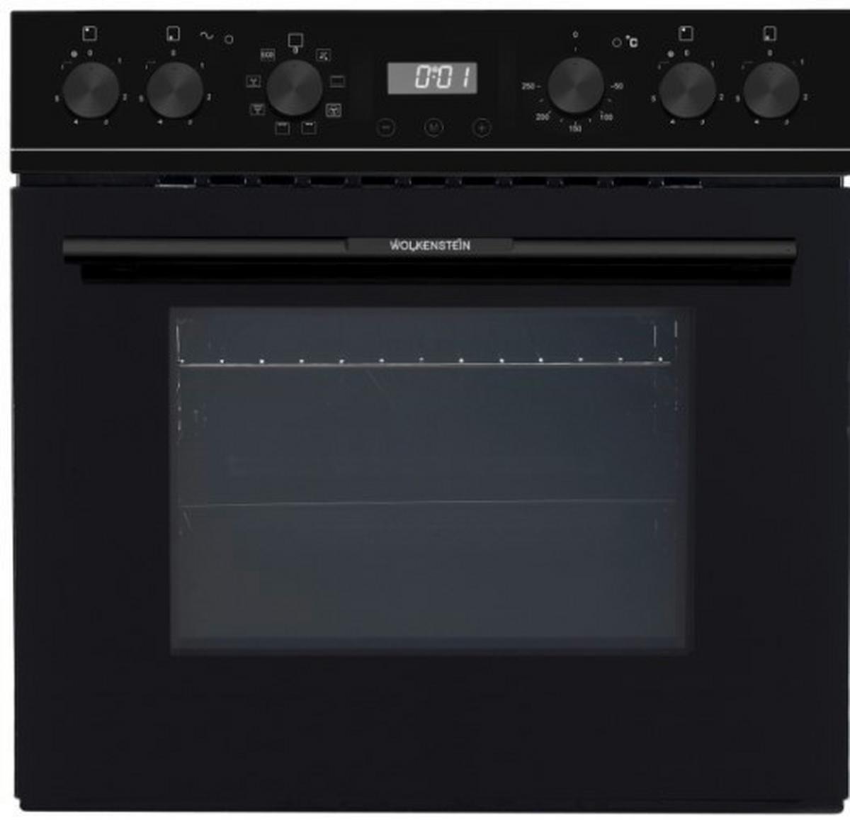 Herdset Wmoc 90 Schwarz B: 59,5 cm - Schwarz, KONVENTIONELL, Glas/Metall (59,5/59,5/55cm) - Wolkenstein