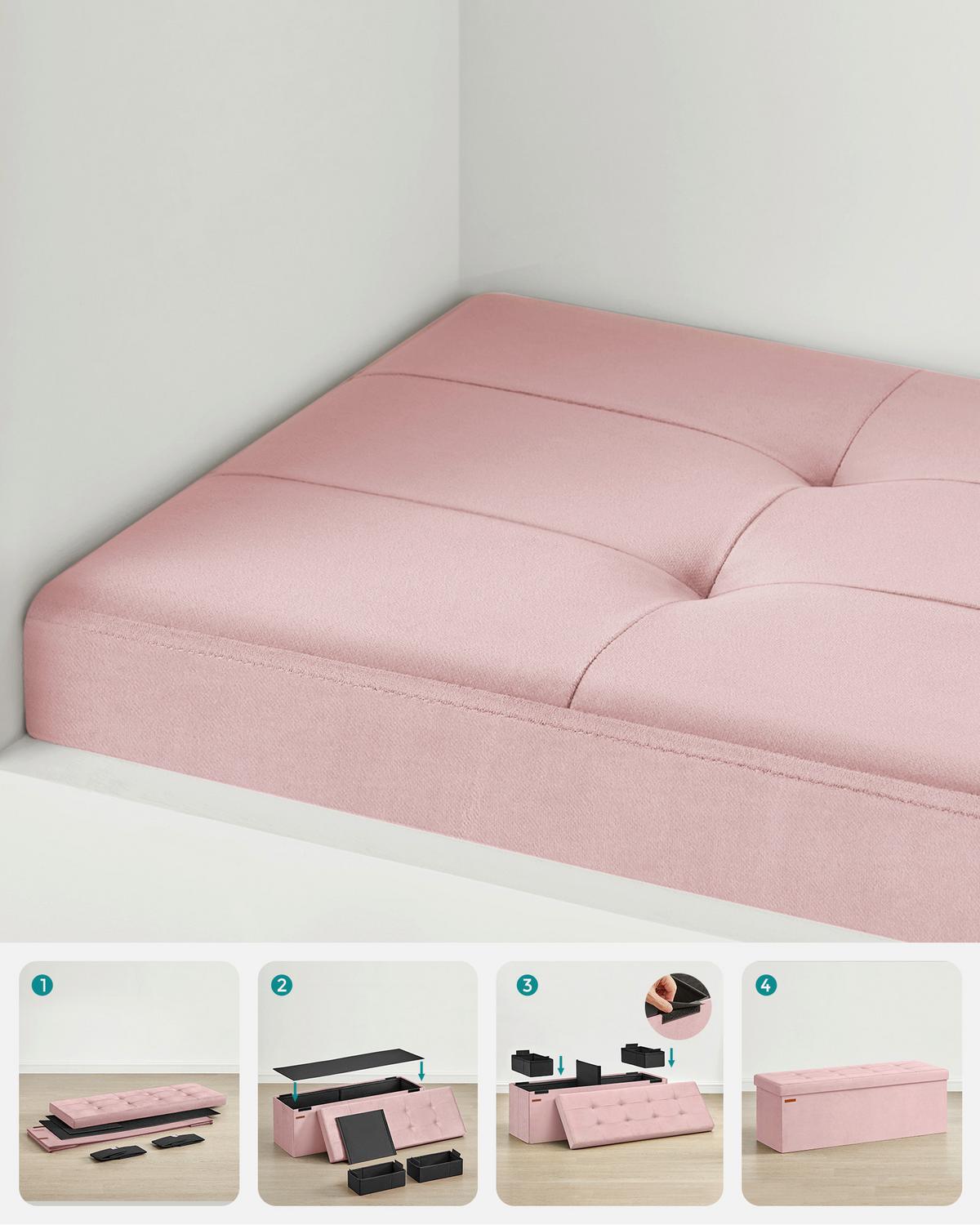 SITZBOX Rosa B: 110cm - Rosa, Basics, Holzwerkstoff/Textil (110/38/38cm)