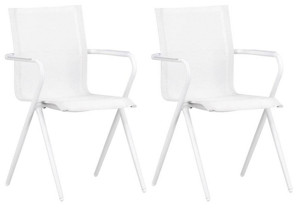 Stapelsessel Aluminium - Weiß, KONVENTIONELL, Metall (58/86/63cm) - Gardenson