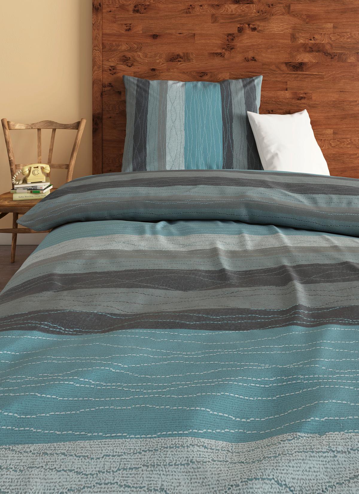 Bettwäsche 140x200 cm Petra Renforce, Blau - Blau, ROMANTIK / LANDHAUS, Textil - James Wood