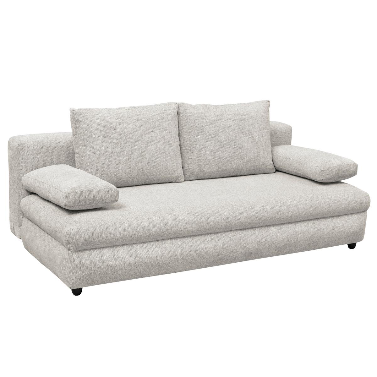 Schlafsofa Olso Beige, Lf: 200x140 Cm - Beige/Schwarz, Trend, Holz/Kunststoff (205/72/100cm)