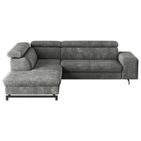 Ecksofa mit Bettkasten Emma Grau 215x262 cm - Schwarz/Grau, Textil (215/262cm) - MID.YOU
