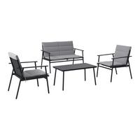 Loungegarnitur Cartagena - Dunkelgrau/Grau, MODERN, Textil/Metall - Beldano