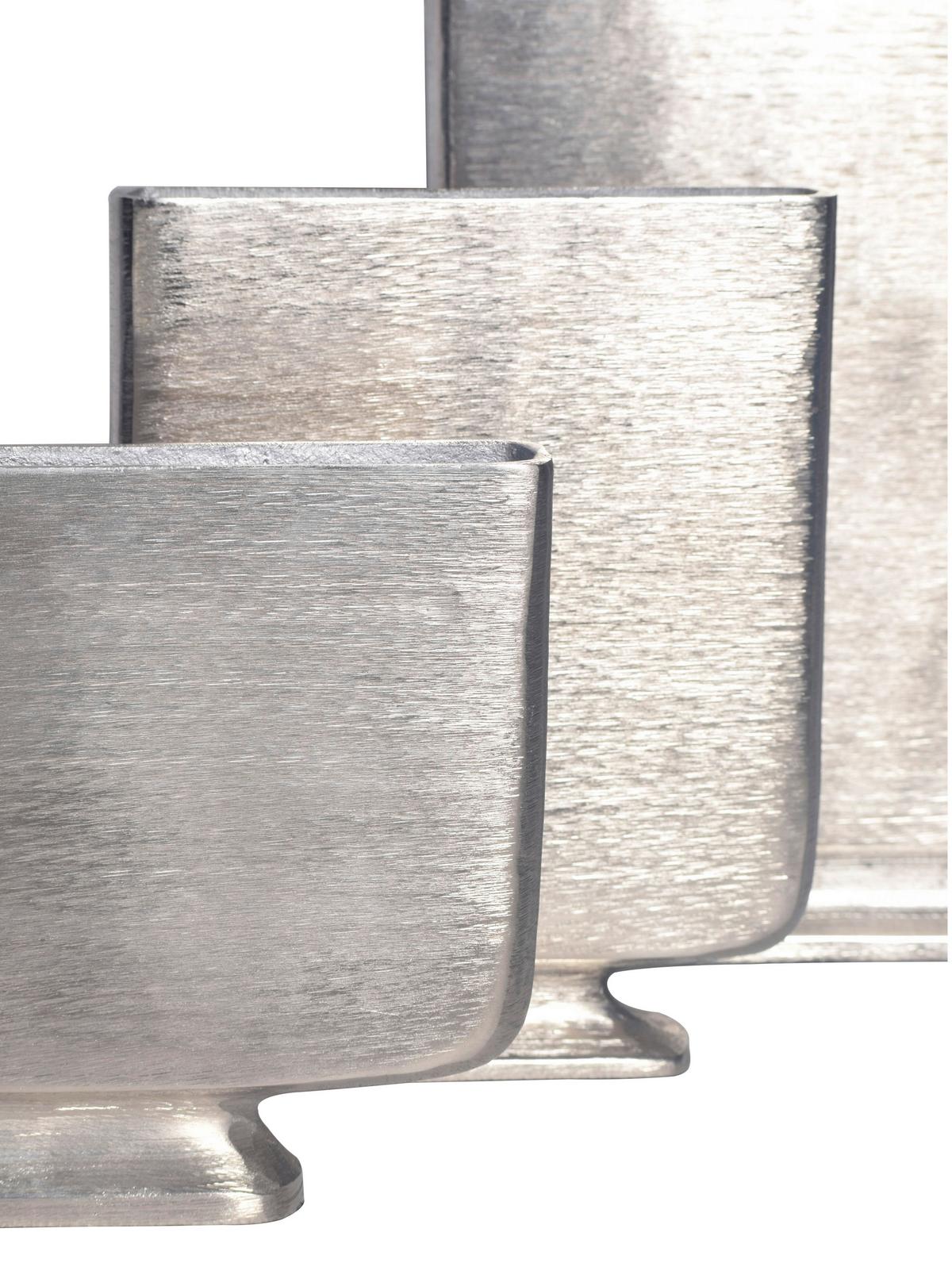 Dekovase 3er Set Gold Silberfarben B: 26 Cm - Silberfarben, Design, Metall (26/33/4cm) - Livetastic