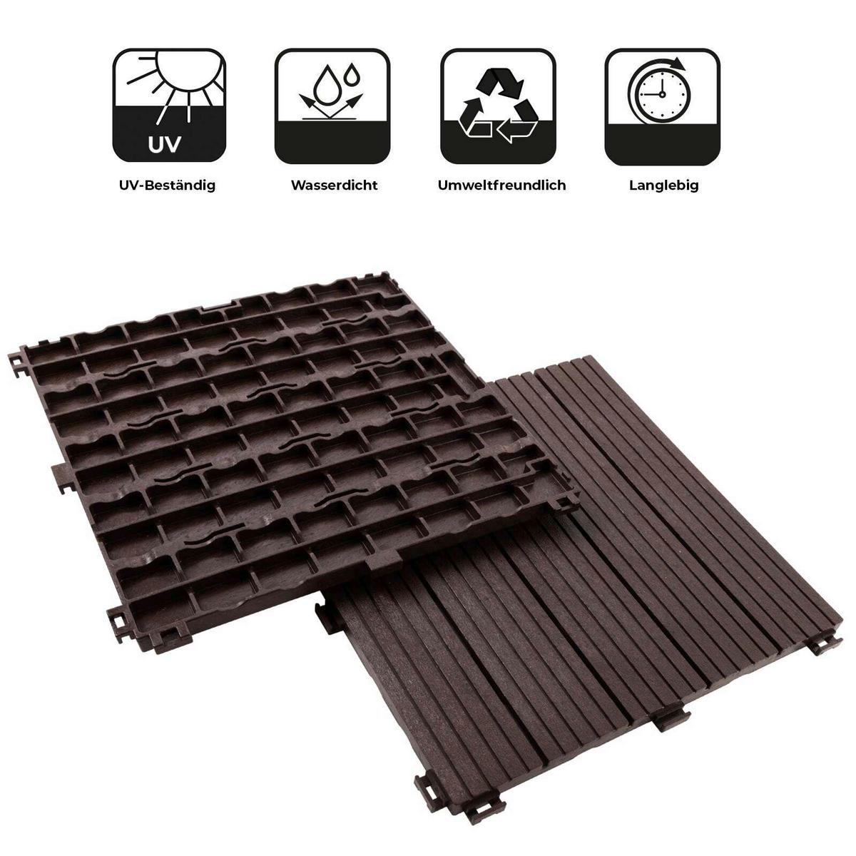 Terrassenfliese Claire Braun - Braun, KONVENTIONELL, Kunststoff (30/30cm) - Ambia Garden