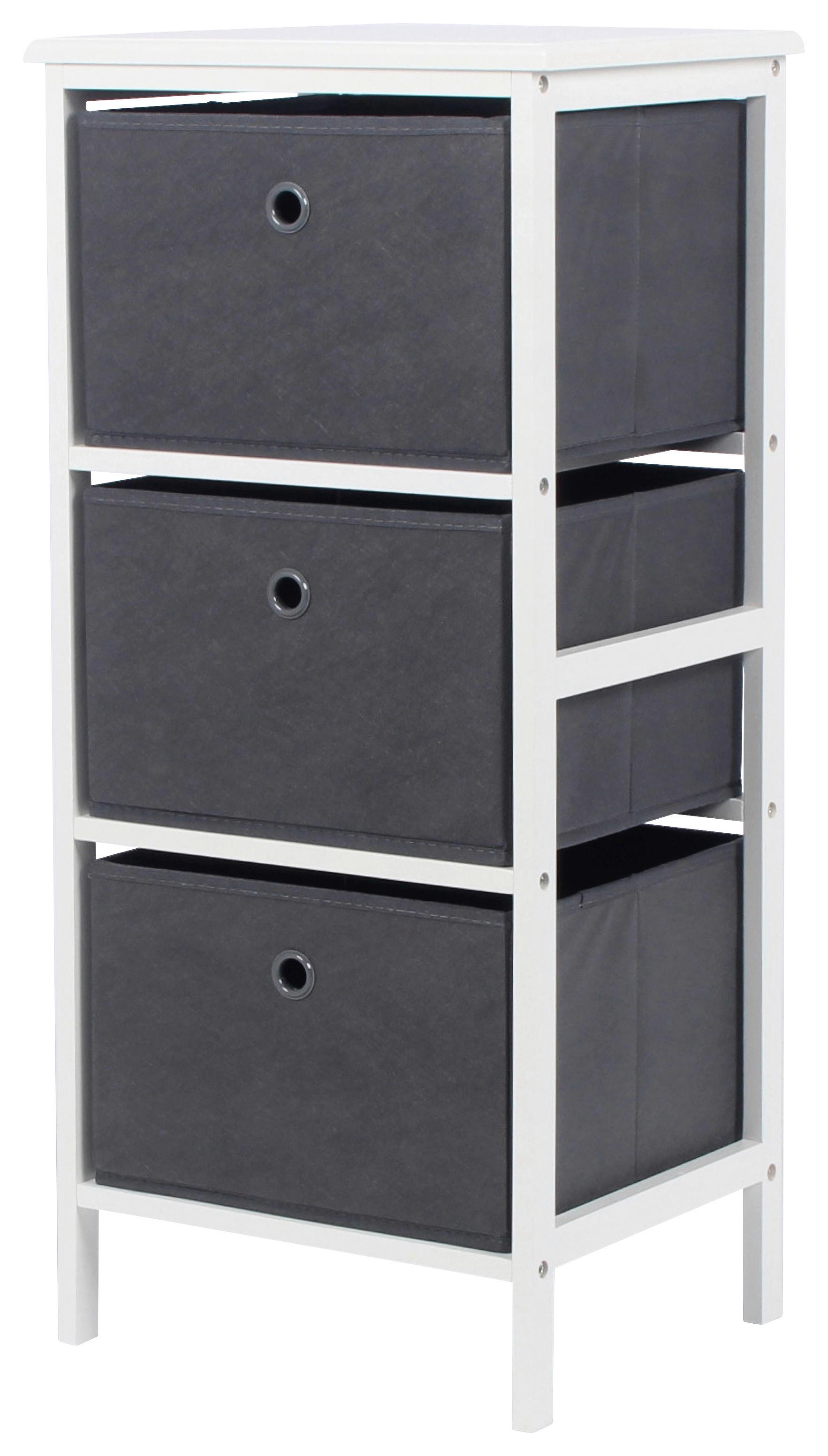 Regal Oliver 2 37 cm Grau / Weiß - Weiß/Grau, MODERN, Holz/Papier (37/80/30cm)