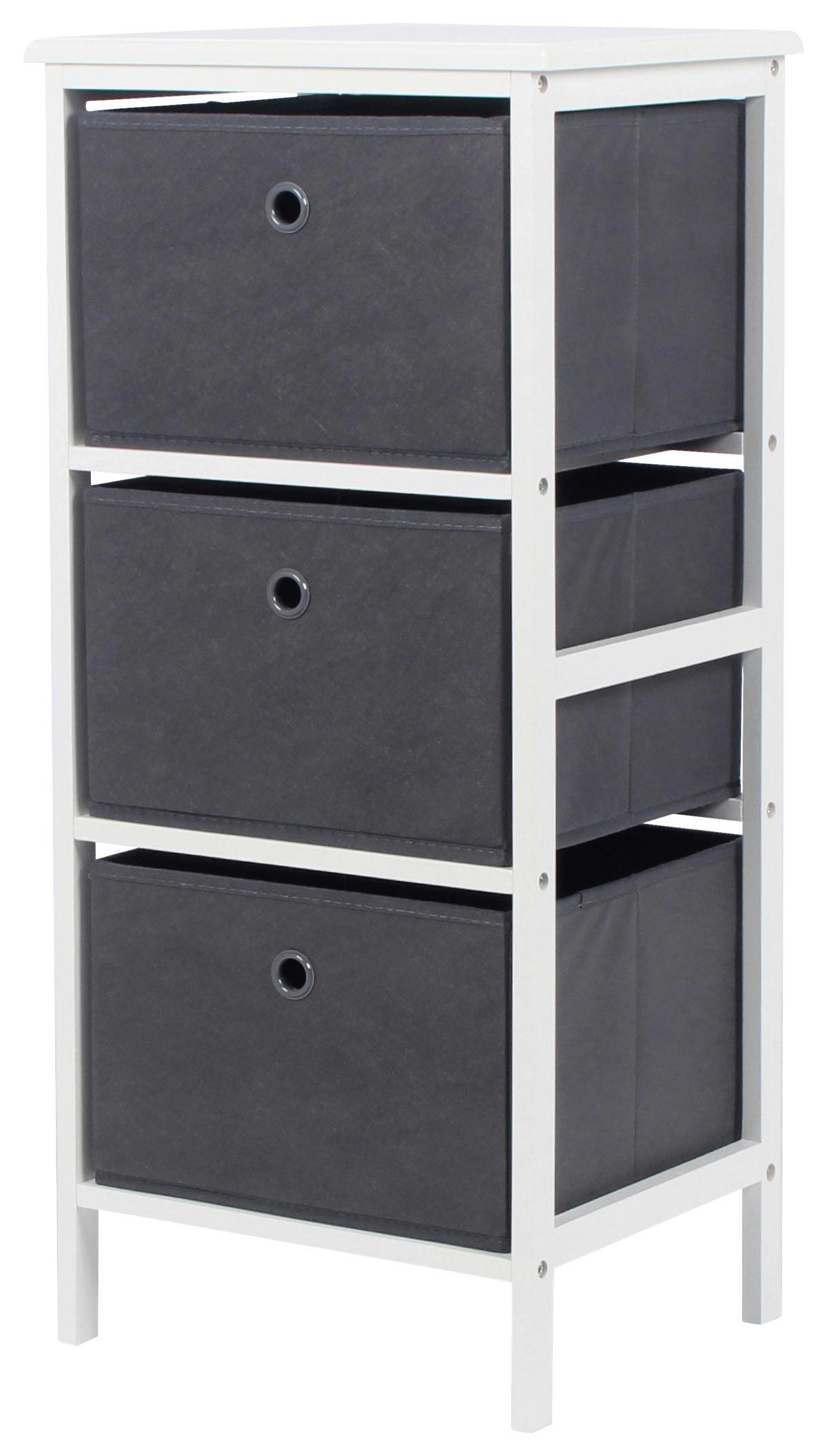 Regal Oliver 2 37 Cm Grau / Weiß - Weiß/Grau, MODERN, Holz/Papier (37/80/30cm)