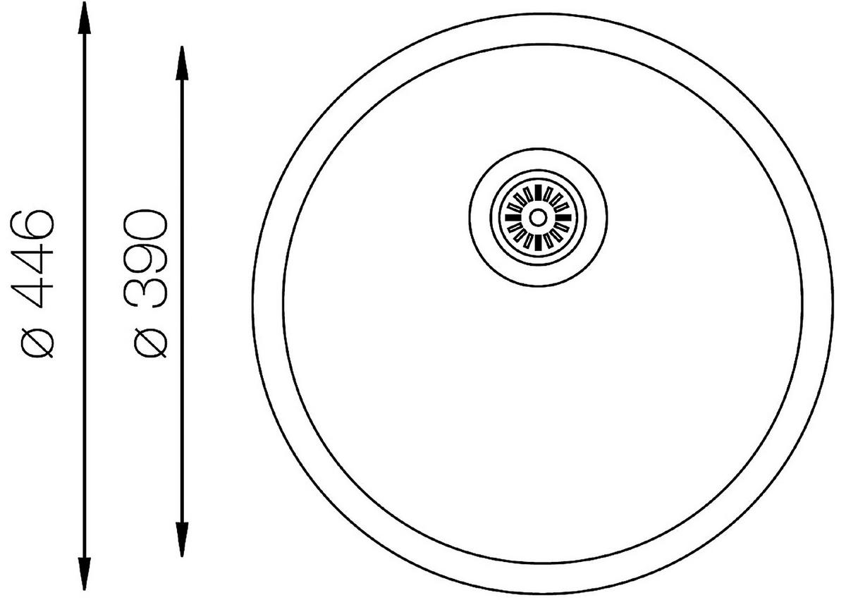 Spüle Respekta Inox Edelstahl Bxt: 44,6x44,6 cm - Edelstahlfarben, Trend, Metall (44,6/17cm) - Respekta