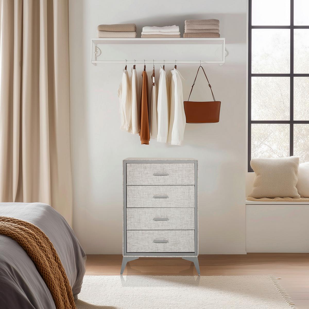 Kommode Skuffy Grau B: 60 Cm - Grau, MODERN, Textil (60/90/35,5cm) - MID.YOU