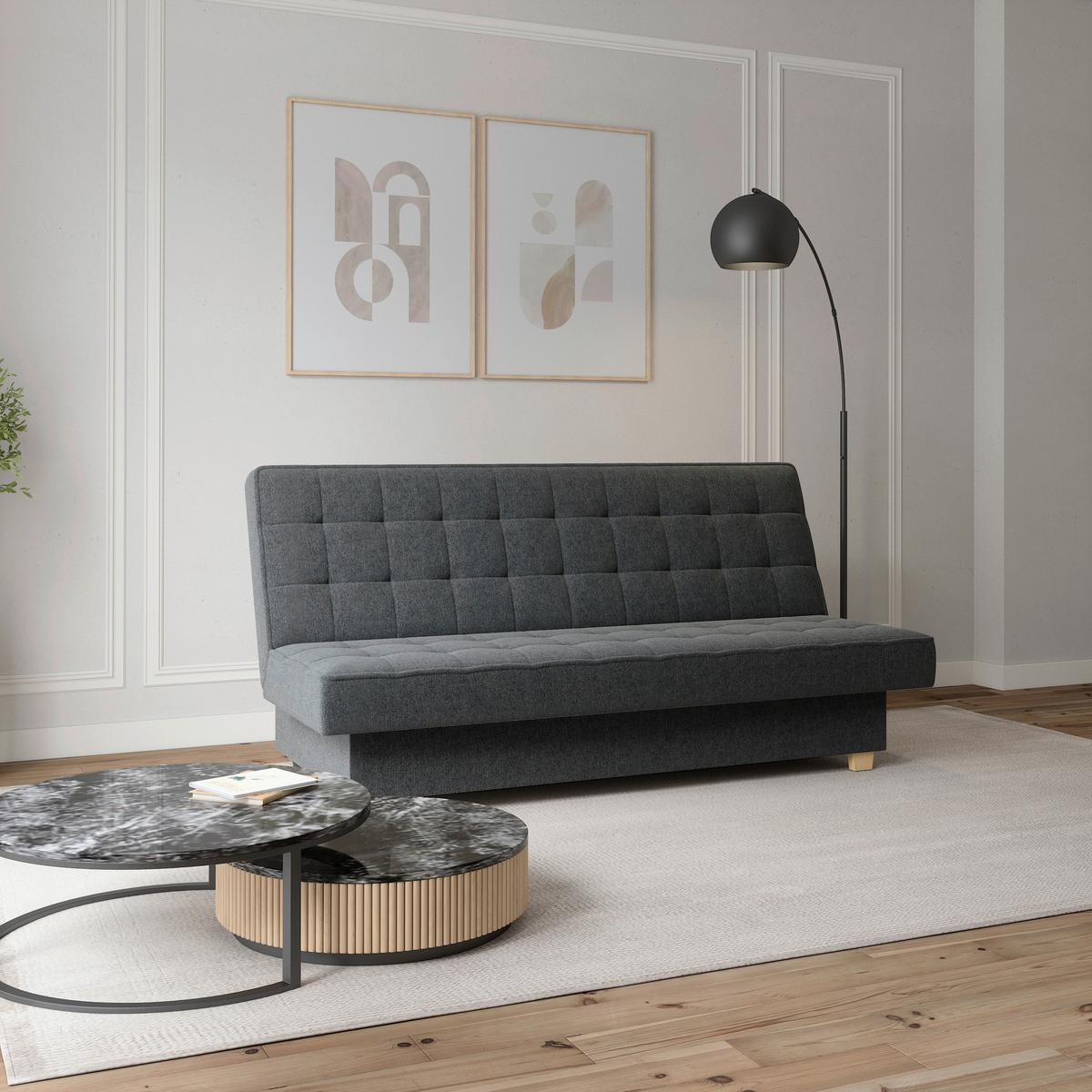 Schlafsofa Miko Grau B: 192 cm - Grau, Design, Textil (192/92/95cm) - MID.YOU