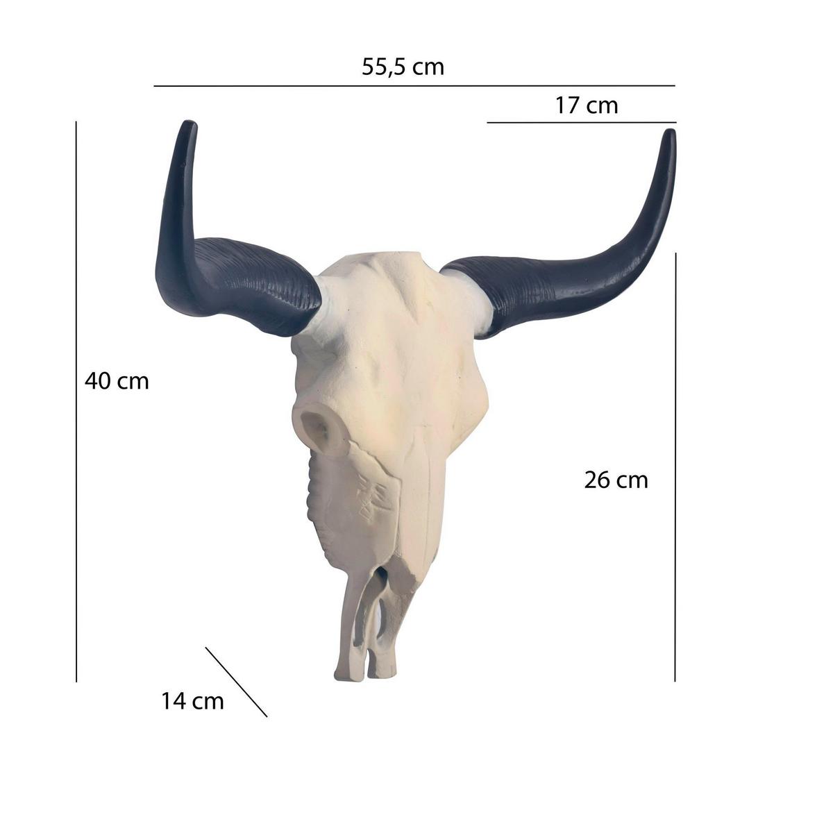 Wanddeko Weiß B: 55,5 cm - Weiß, Design, Metall (55,5/40/14cm) - Livetastic