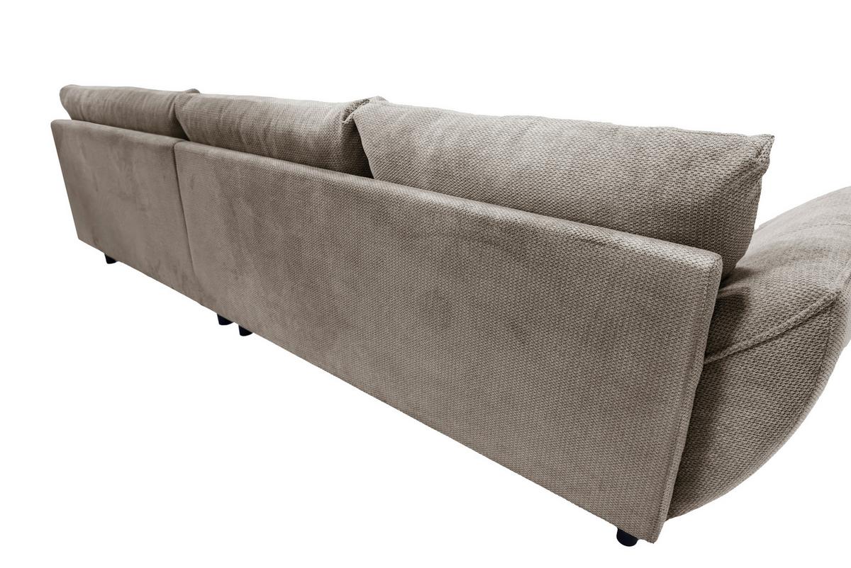Ecksofa Biarritz, Hellbraun Schenkel: 205x324 Cm - Hellbraun/Beige, Design, Textil (205/324cm) - Livetastic