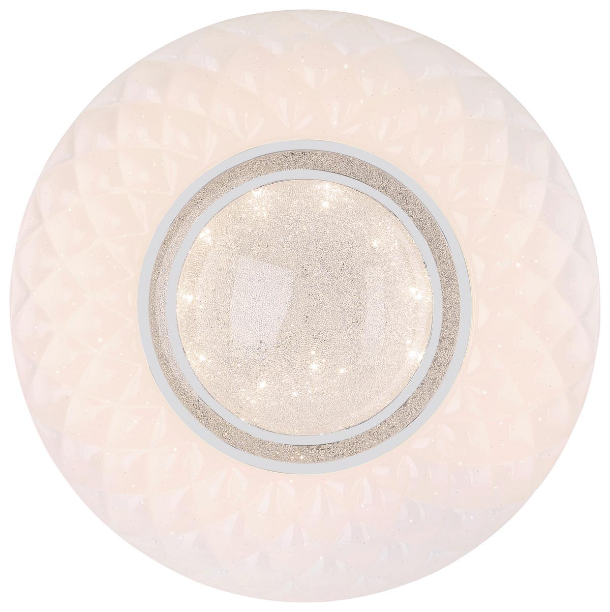 Led-deckenleuchte Ø 49 Cm Mit Smartphone-Steuerung - Opal, Design, Kunststoff/Metall (49/6,8cm) - Globo