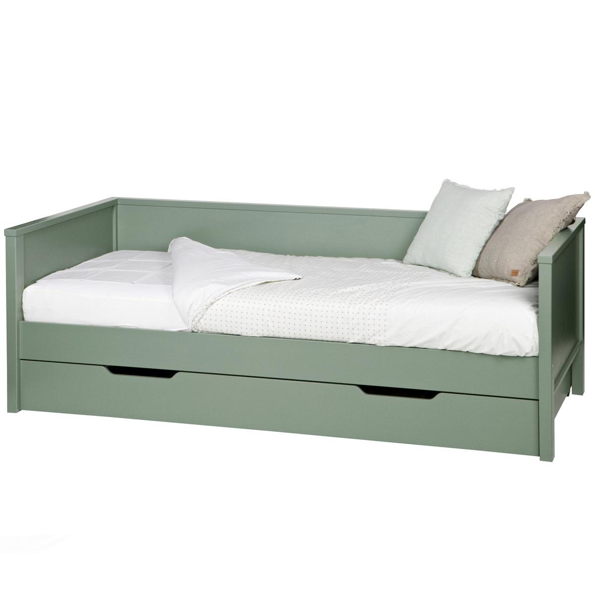 BETTSCHUBKASTEN Nikki Jadegrün B: 198cm - Jadegrün, Basics, Holz (198/20/94cm) - MID.YOU
