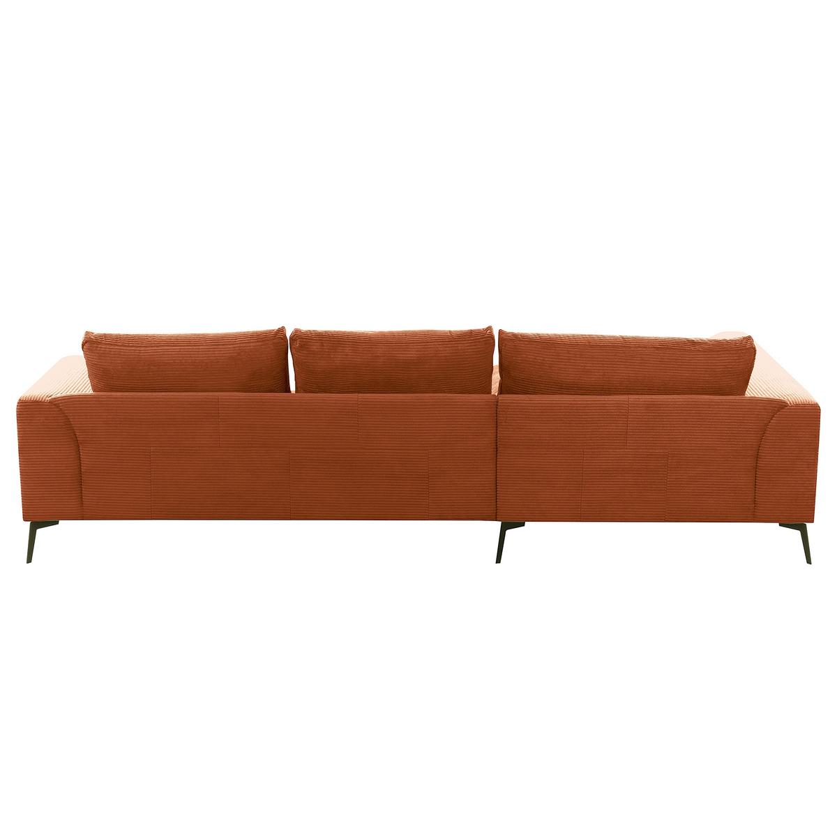 Ecksofa Berlin Cord Kupferfarben 172x313 cm - Schwarz/Kupferfarben, Design, Textil (172/313cm) - P & B