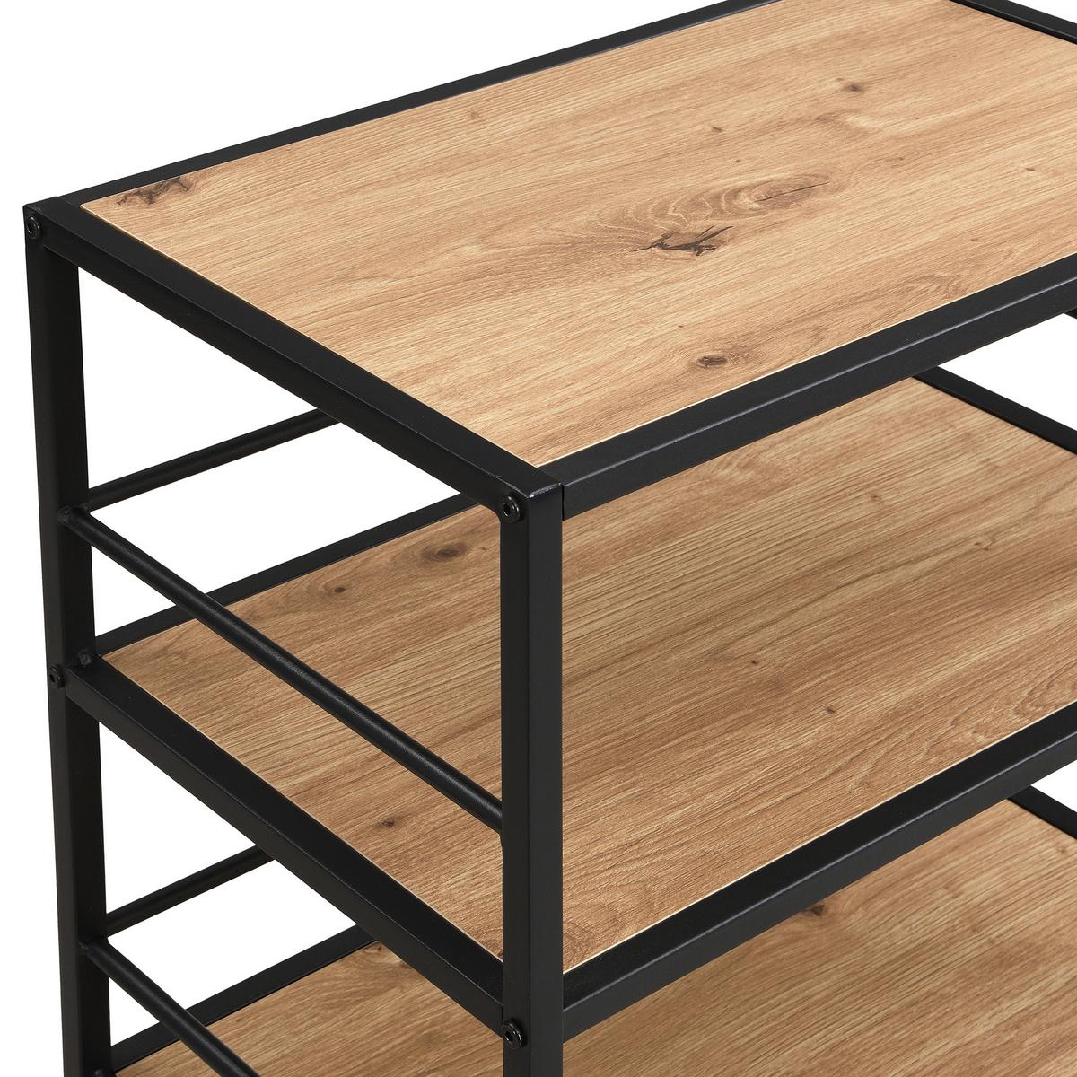 Servierwagen Bozen - Schwarz/Eiche Artisan, MODERN, Holzwerkstoff/Metall (50/80/33cm)